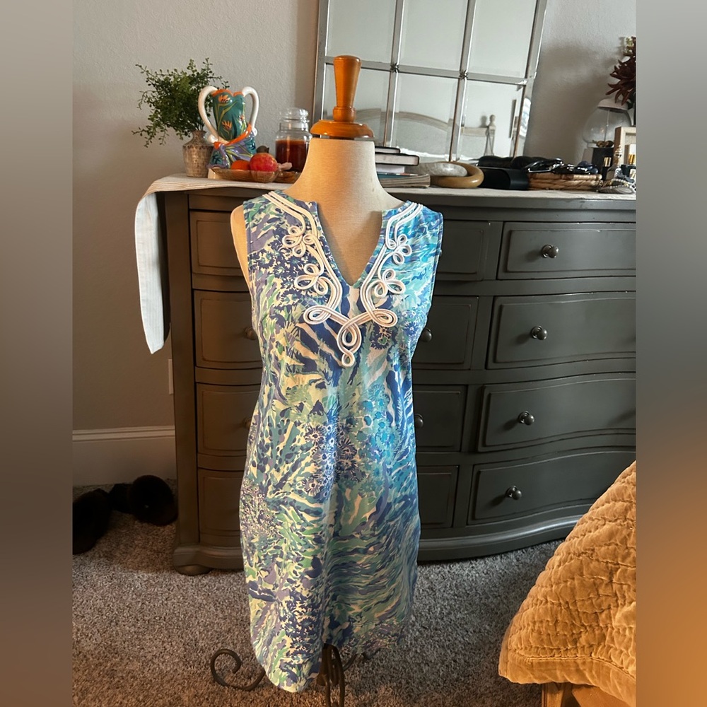 Lilly Pulitzer Blue and White Patterned Dress
